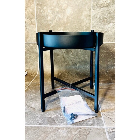 10" Iron Standing Planter Black Plant Stand - Threshold - New - Picture 4 of 4